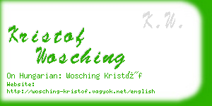 kristof wosching business card